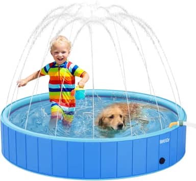 Piscina Infantil e para Animais de Estimação Portátil e Dobrável, Adequada para Cachorros, Cães de Pequeno, Médio e Grande Porte, Gatos e Crianças