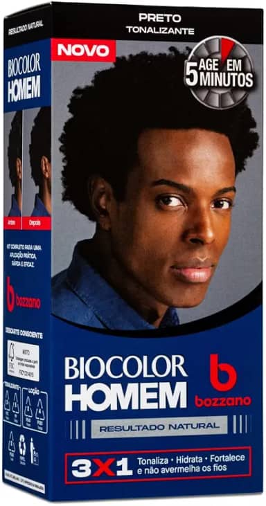 Biocolor Homem Tonalizante De Cabelo Masculino Bozzano Preto