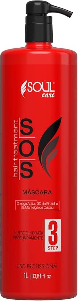 Máscara de Tratamento Capilar Profissional SOS Reconstrução, Cauterização e Antiemborrachamento Pós-Química – Para Cabelos Danificados e Alisados (1kg)