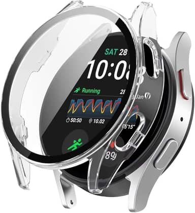 Capa Protetora Case Com Pelicula De Vidro Embutida 123smart Compativel Com Galaxy Watch 7 44mm (Transparente, 44mm)