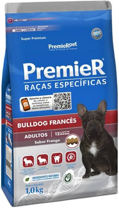 Premier Pet Ração Premier Raças Específicas Bulldog Francês Para Cães Adultos 1Kg Raça Adulto