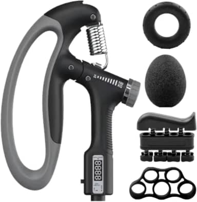Kit Hand Grip Exercitador de Mãos e Dedos Ajustável 5 a 100kg Para Força Resistência Fisioterapia e Reabilitação Com Contador