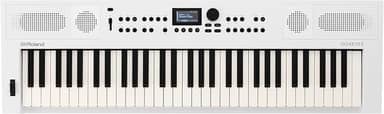 Teclado Roland GO:KEYS 5 para Criação Musical | Teclado de 61 Teclas | Alto-falantes Estéreo Integrados | Entrada para Microfone | Suporte Bluetooth Áudio/MIDI para Streaming de Música - Branco