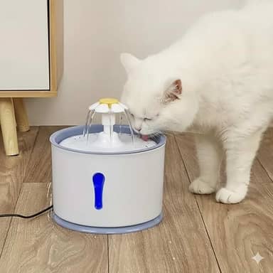 Bebedouro Fonte Elétrico para Pet, 2,4L, com Filtro de Carvão Ativado, LED Indicador, 3 Modos, USB, Material BPA-Free e Aço Inox, 18cm x 13cm