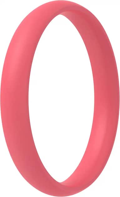 Alianças de casamento ThunderFit superfinas empilháveis de silicone – 1 anel de 3 mm de largura – 1,5 mm de espessura (1 anel – vermelho fraco, 9,5 – 10 (19,8 mm))