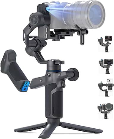 FeiyuTech SCORP Mini 3 Pro – Estabilizador Gimbal 3-em-1 com Rastreamento IA 4.0, Alça Remota Destacável, Compatível com Mirrorless, Action Cam e Celular