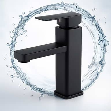 Torneira Monocomando Preta Fosca para Banheiro e Lavabo – Misturador Água Quente e Fria em Metal Resistente com Design Moderno e Arejador Removível