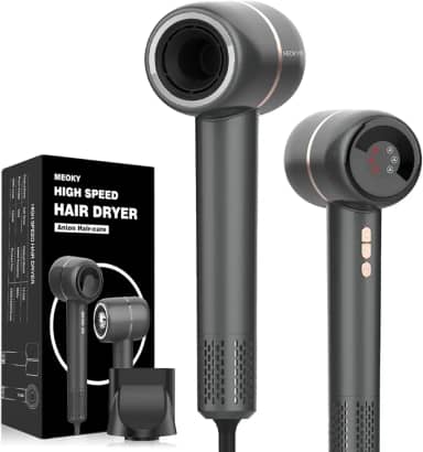 Meoky Secador de Cabelo Profissional 1600W 127V - Tecnologia de Íons Tourmaline, Design Compacto para Viagem e Casa - Secagem Rápida de Alta Velocidade para Cabelos Lisos, Cacheados e Danificados