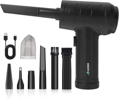 Soprador de Ar para PC, Aspirador de Pó Sem Fio Portátil Limpeza de Carro Escritório Automotiva Multifuncional Bateria Alta Capacidade Motor 6000mha Recarregável USB Vacuum Cleaner (kit 1)