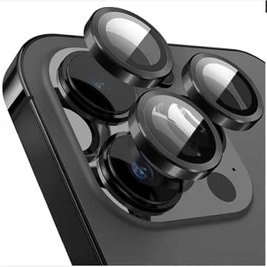 Kit Película Lente De Câmera Compatível Com iphone 11 12 13 14 15 16 Pro Max Liso Preto iphone 13 pro