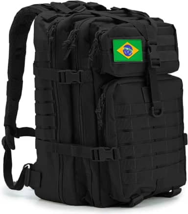 QT&QY Mochila Tática de 45L MOLLE com Bolsos Múltiplos e Material Durável para Sobrevivência de 3 Dias, Emergência, Caminhadas, Trekking e Caça Rucksack