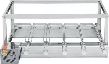Churrasqueira Gira Grill Integrada 100% Inox - 5 Espetos Giratórios - Série Especial para Churrasqueiras Revestidas