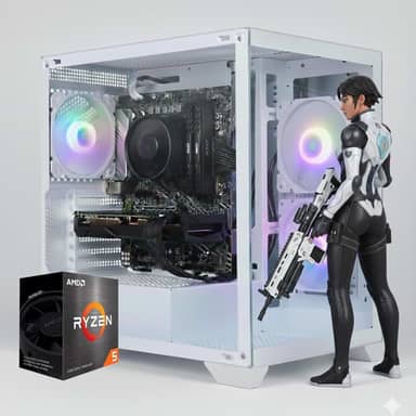 PC Gamer Aquario Branco Ryzen 5 5500, 16 GB DDR4, SSD NVMe 1 TB, RTX 3050 6 GB