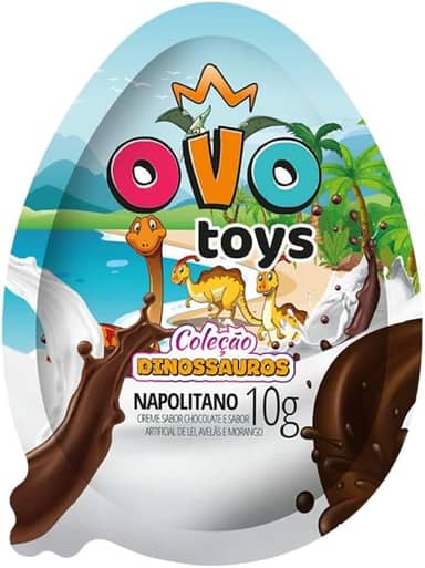 Ovo Toys Surpresa Dinossauros Chocolate Napolitano 12 Unidades