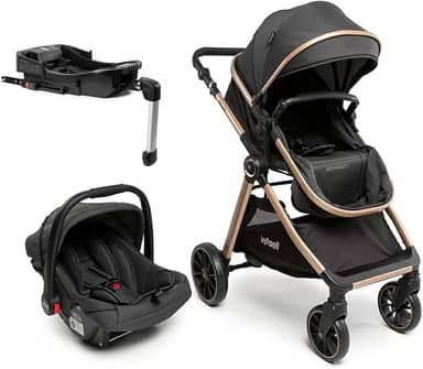 Travel System Infanti, Romanzo Trio, com Isofix, Preto Bronze