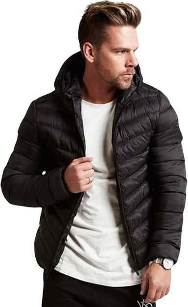 Casaco Bobojaco Puffer Masculino Com Capuz Slim Fitness