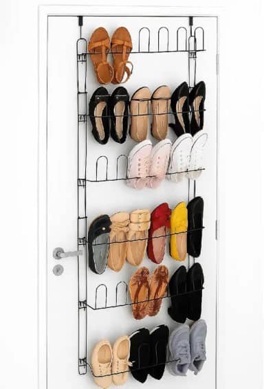 Sapateira de Porta ou Parede Aço 21 Pares 42 Divisórias Alta Durabilidade Organização de Calçados, Acessórios e Mais (PRETO)