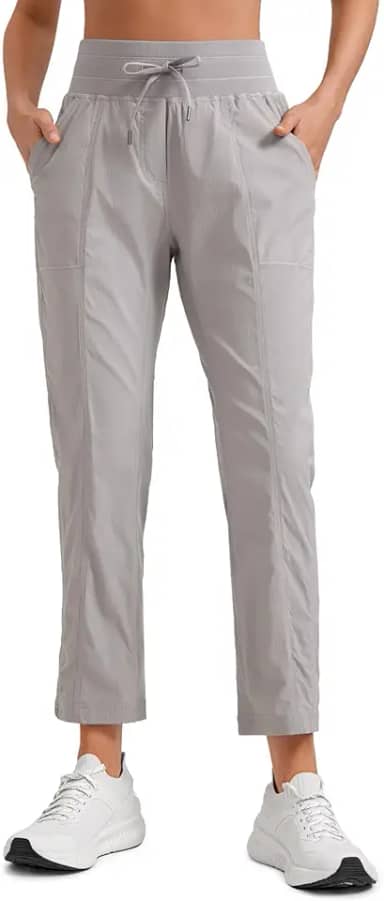 Calças Femininas Esportivas Casuais Leves Treino Atlético Ao Ar Livre Bolsos de Viagem 25 Polegadas/27 Polegadas