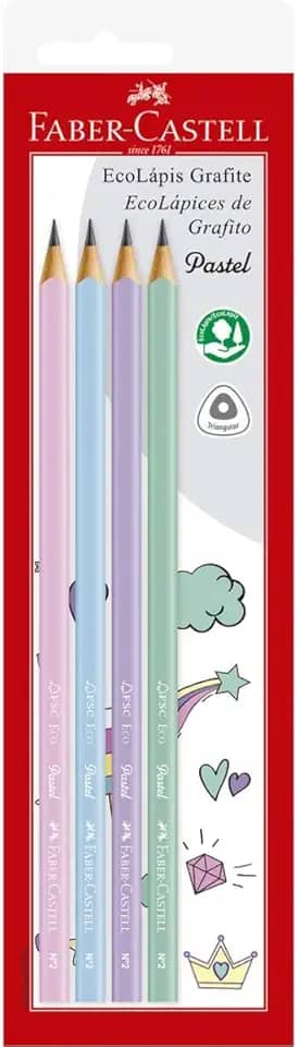 Ecolapis 1205 Max Pastel 4 Cores, Faber-Castell, SM/1205PASTEL, Multicor, pacote de 4