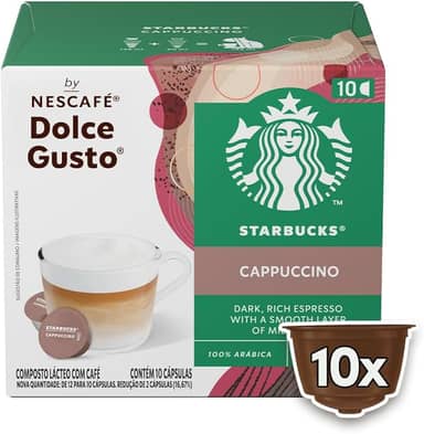 Cappuccino em Cápsula Starbucks Caixa 100g 10 Unidades