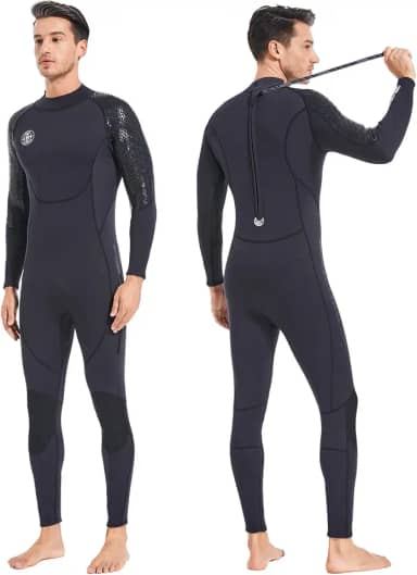 Roupa de mergulho masculina feminina de neoprene – BEEK 3 mm roupa de mergulho térmica com zíper nas costas maiô de manga comprida para mergulho quente de corpo inteiro para surfe, snorkeling,