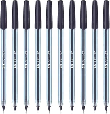 Kit 10 Canetas Esferográfica Scrit Ponta Agulha 0.7mm (Preto)