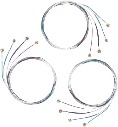 Conjunto completo de cordas de violino 4/4, pacote com 12 peças, núcleo de aço clássico universal com extremidade esférica niquelada para instrumentos de violino (G-D-A-E)