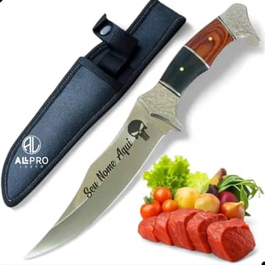 Faca Churrasco Artesanal Afiada Personalizada Nome (FACA 01)