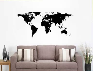Adesivo Decorativo para Parede Mapa Mundi 1,20 x 0,58m