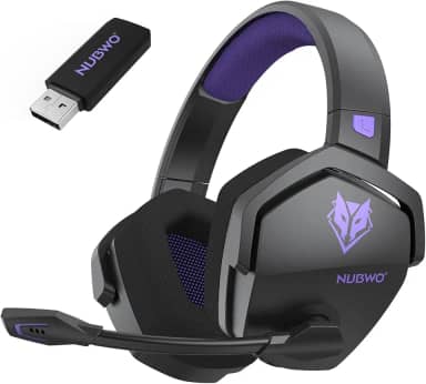 NUBWO Fone de ouvido para jogos sem fio com microfone para PC Ps5 Ps4, zero interferência, bateria de 100 horas para jogar o dia todo, sincronização de 23 ms para jogadores Fortnite e Call of Duty/FPS
