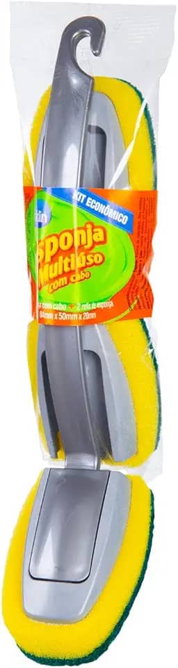 ESPONJA MULTIUSO COM CABO + REFIL C/2 UNID