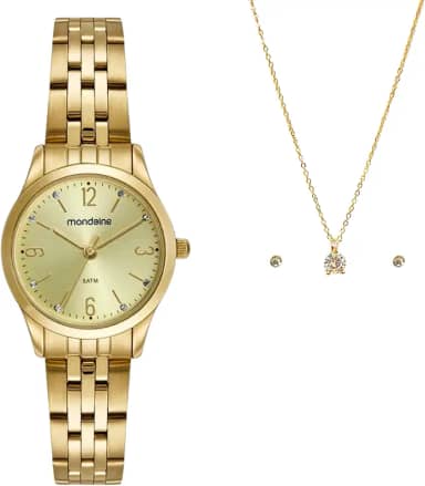 Kit Relógio Mondaine Analógico 32720lpmkde1k1 Dourado