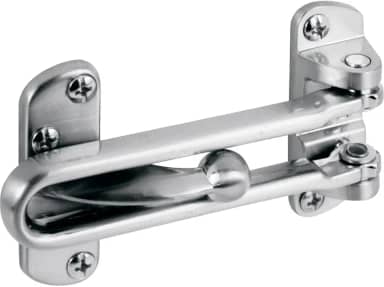 Trava de segurança Defender Security U 10308 para portas simples, comprimento de 5,4 cm, zinco fundido com acabamento em níquel acetinado