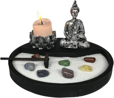 Jardim Zen Japonês Miniatura Enfeite decorativo Meditação e Relaxamento Buda Hindu Zen