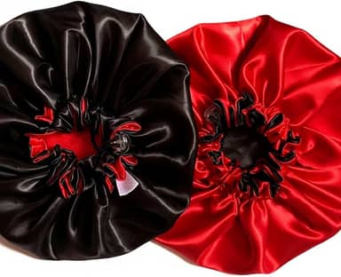 Kit 2 Toucas de Cetim Dupla Face Anti Frizz para Dormir – Protege Cabelos Cacheados e Lisos, Reduz Frizz, Preserva Hidratação, Cores Sortidas com Elástico Confortável e Ajustável – UrbanSkullShop