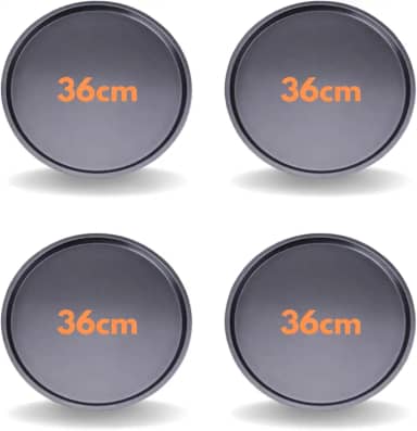 Kit 4 Forma De Pizza Assadeira 36cm Antiaderente Redonda