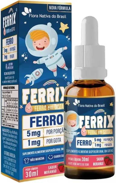 FERRIX (Ferro infantil) 30ml - Flora Nativa Sabor:Morango