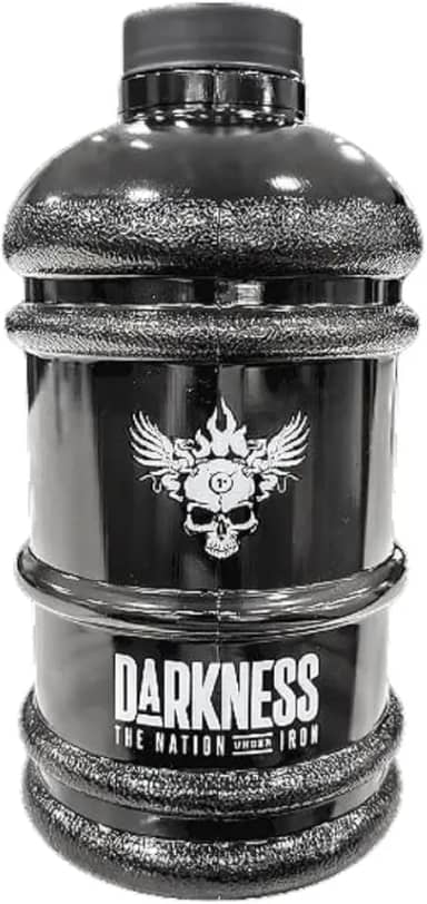 Garrafa de Água Darkness, 2,2 Litros, Preta, Design Esportivo com Logo em Asa