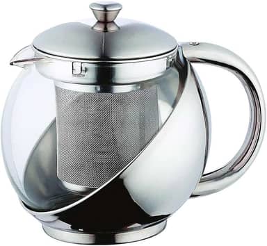 Chaleira De Vidro Revestida Com Infusor Inox Jarra 750ml Bule De Chá Em Vidro Com Infusor De Aço Inoxidável Transparente Com Tampa