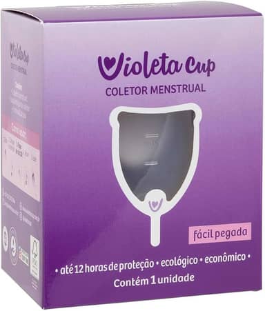 Violeta Cup Coletor Menstrual Transparente Tipo A, Violeta Cup, Incolor, Tipo A Mulheres A Partir De 30 Anos Ou Com Filhos, E/Ou Com Colo Do Útero De Altura Média E Alta