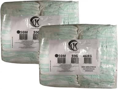 Kit com 2 Fralda Geriátrica Adulto Segunda Linha Com 50 Unidades Tamanho M G XG Incontinência Moderada (Médio)