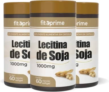 Kit 3x Lecitina De Soja 1000mg 60 Cápsulas