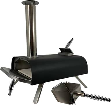 Pellethead Forno de pizza a pellets externo - forno portátil a lenha lil' poboy com pedra de pizza de 13 "