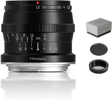 TTArtisan Lente de foco manual de grande abertura F1.2 APS-C de 50 mm para montagem Canon RF como R7 APS-C Modelo: R10 EOS R RP R5 R6