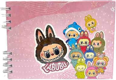 Livro de Colorir Monstro Bu Infantil A5 (21x15cm), Capa Dura Holográfica Brilhante, 50 Desenhos Exclusivos, Papel Grosso 180g (Rosa)