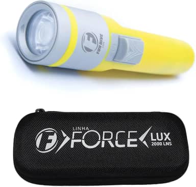 Lanterna de Mergulho LUX 2000 Lumens, Resistente à Água IPX-8 100m, LED de Alta Potência, 4 Modos de Iluminação, Bateria Recarregável, para Mergulho e Atividades ao Ar Livre (Amarelo)