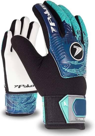 Luva de Goleiro Futebol Poker Training Infinity Adulto E Infantil Criança Junior Corte Negativo Latex Grip Campo Grama Natural e Sintética Gramado Futsal Unissex