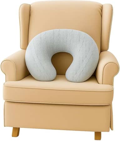 Almofada Para Amamentação Em Tricot Macia Confortável Apoio Ergonômico Para Amamentar Bebê (Areia)