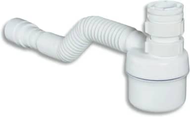 Sifão Tigre Sanfonado Ajustável Branco Copo Limpeza para Pias Tanques e Cozinhas