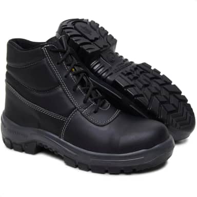 Bota Botina Segurança Eletricista Leve De Microfibra Preta